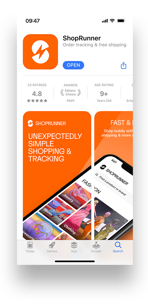 Shoprunner app store